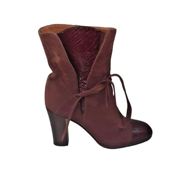 Rossetti Moda Italian Womens Ankle Strap Boots Size 37 Brown Suede 6.5 US - Picture 3 of 10